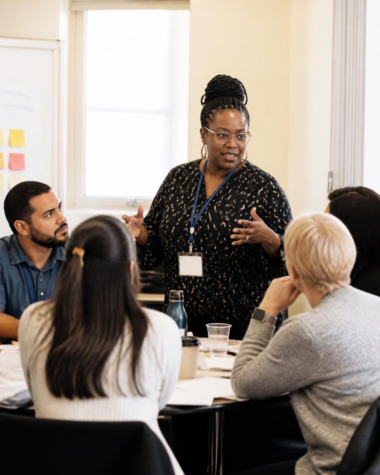 Nyia Harris facilitating a group conversation